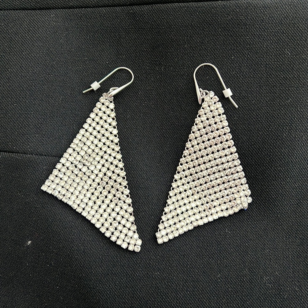 Swarovski crystal mesh earrings NEVER WORN